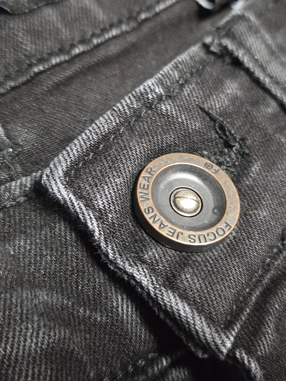 **Black Distressed Men’s Jeans with Color Patch Accents** - Picture 11 of 14